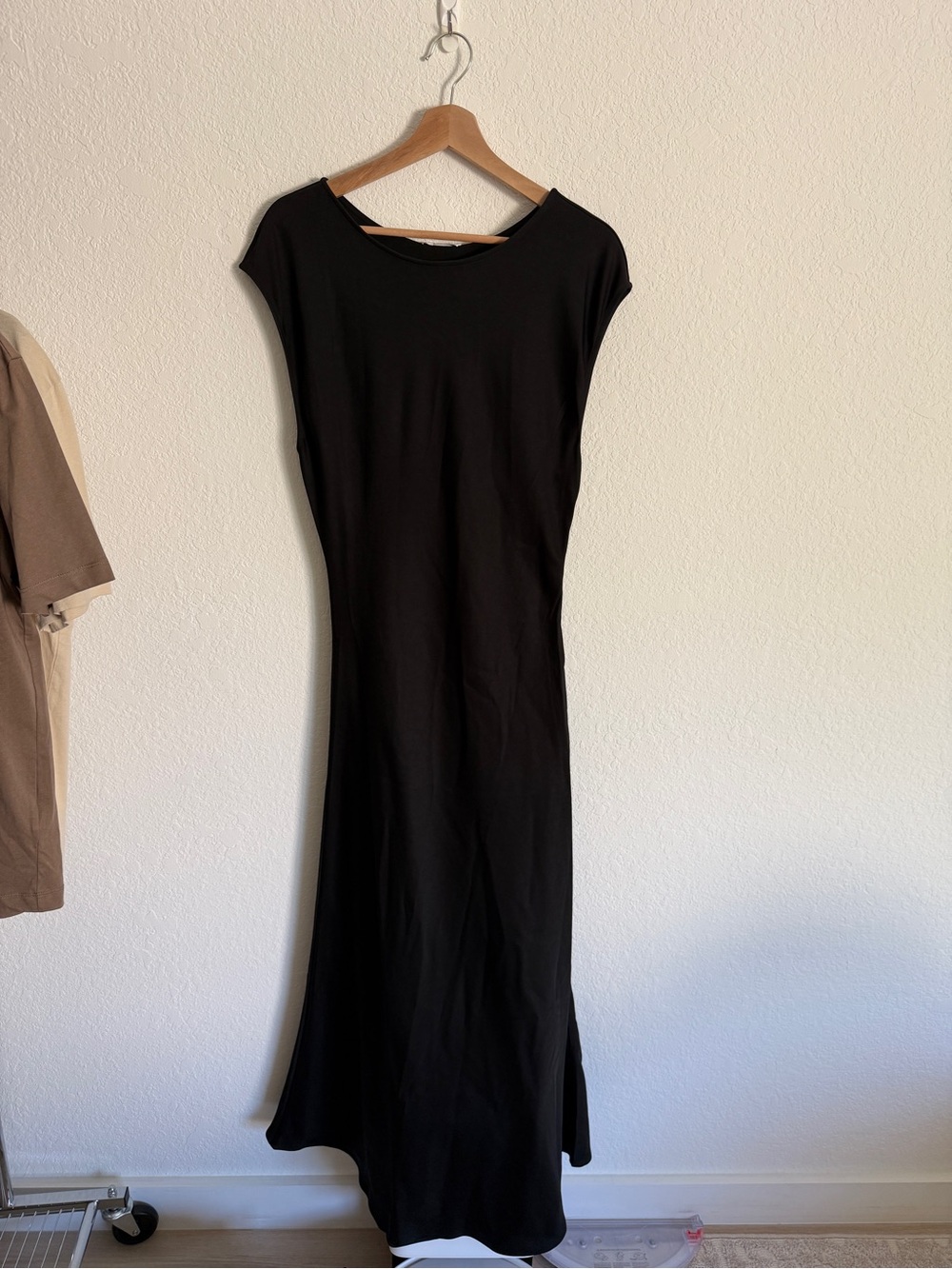 COS Black Maxi Dress with Cap Sleeves